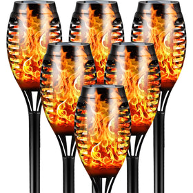 Otdair Solar Torch Flame Outdoor casts warm flicker for patios.