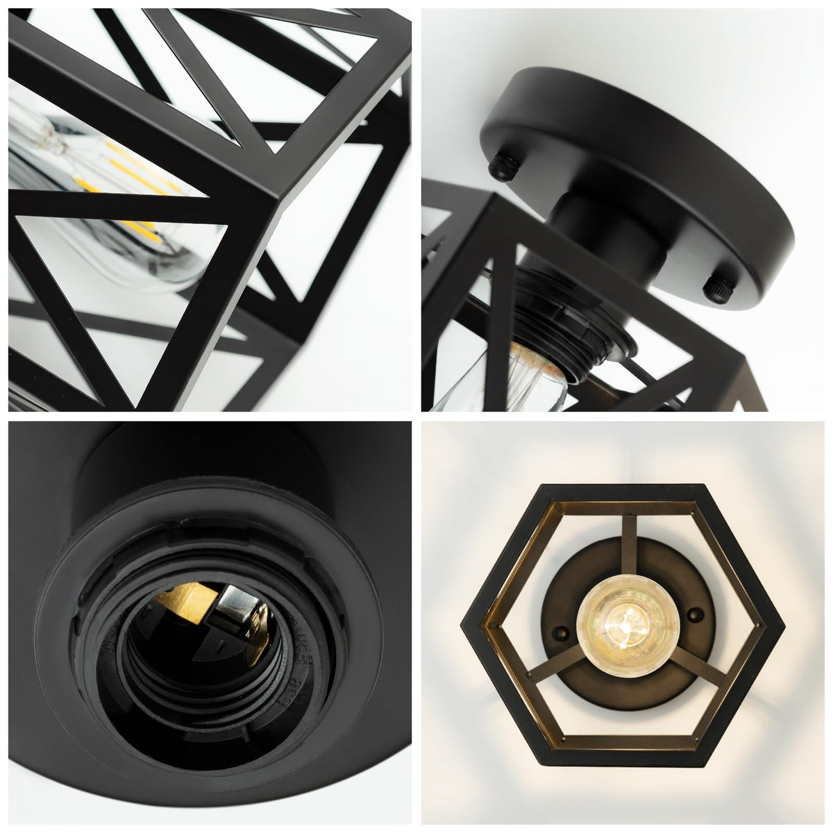 OTeedo dimmable hexagon ceiling fixture supports mood-adjustable lighting