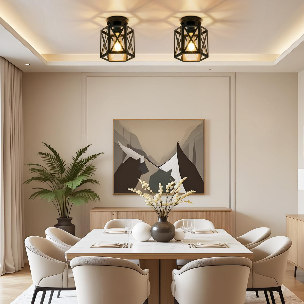 OTeedo industrial black ceiling light pairs with modern decor