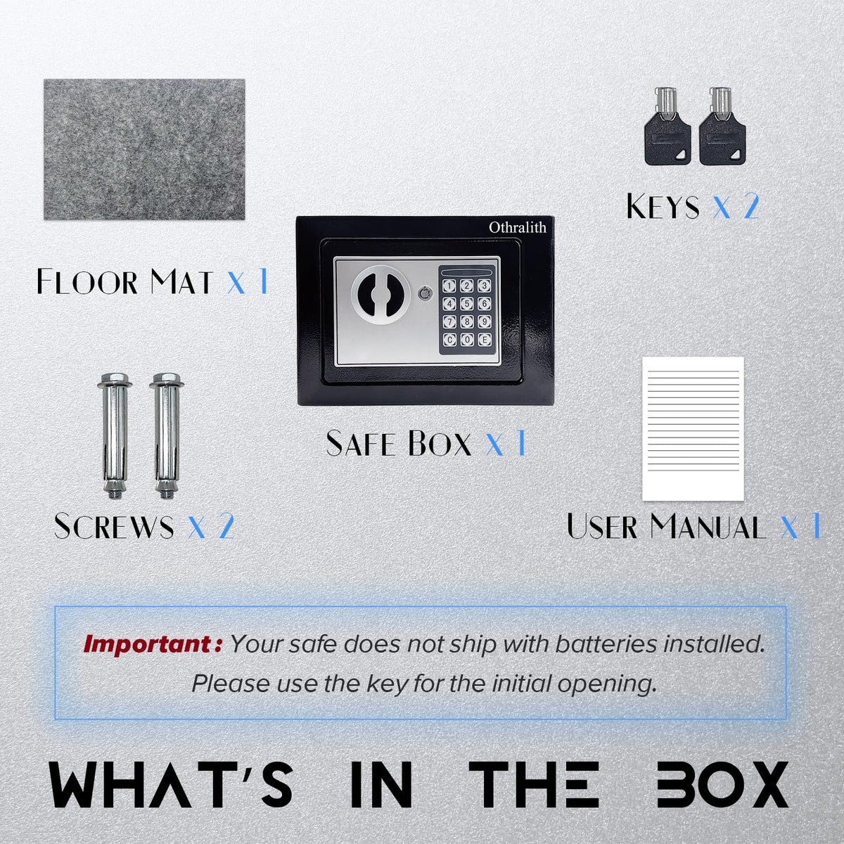 Othralith emergency keys provide backup access if needed.