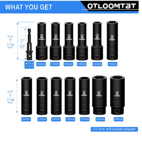 OTLOOMTBT drill socket adapter in use with impact tools for versatile fastening.
