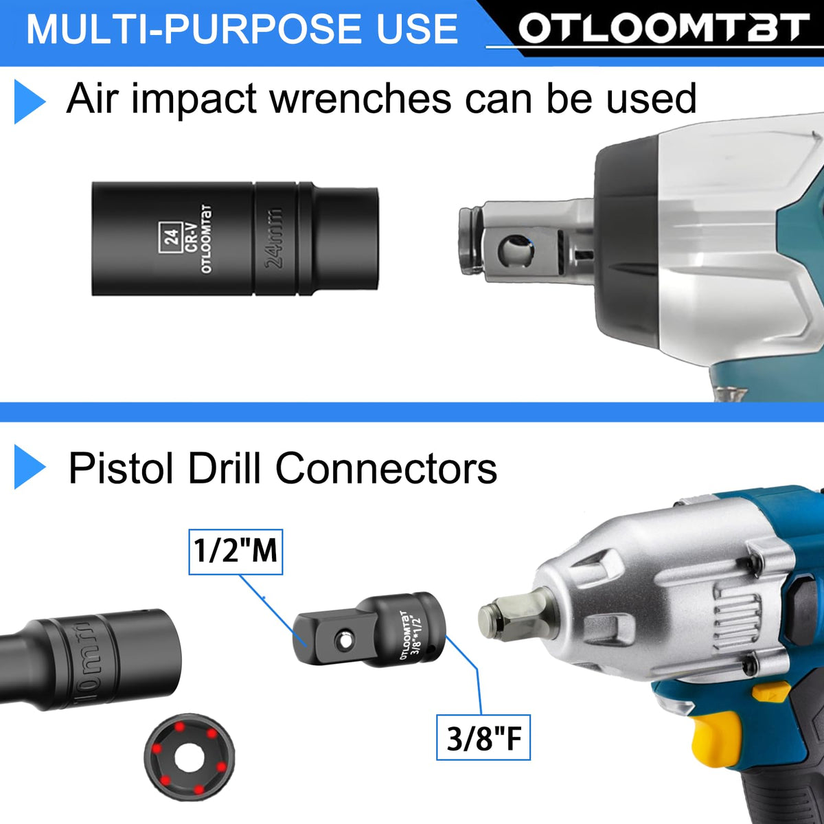 OTLOOMTBT laser-etched sizes ensure quick identification during busy jobs