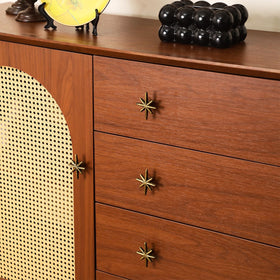 Otoolling hand-painted finish details elevate furniture with a rustic refined look
