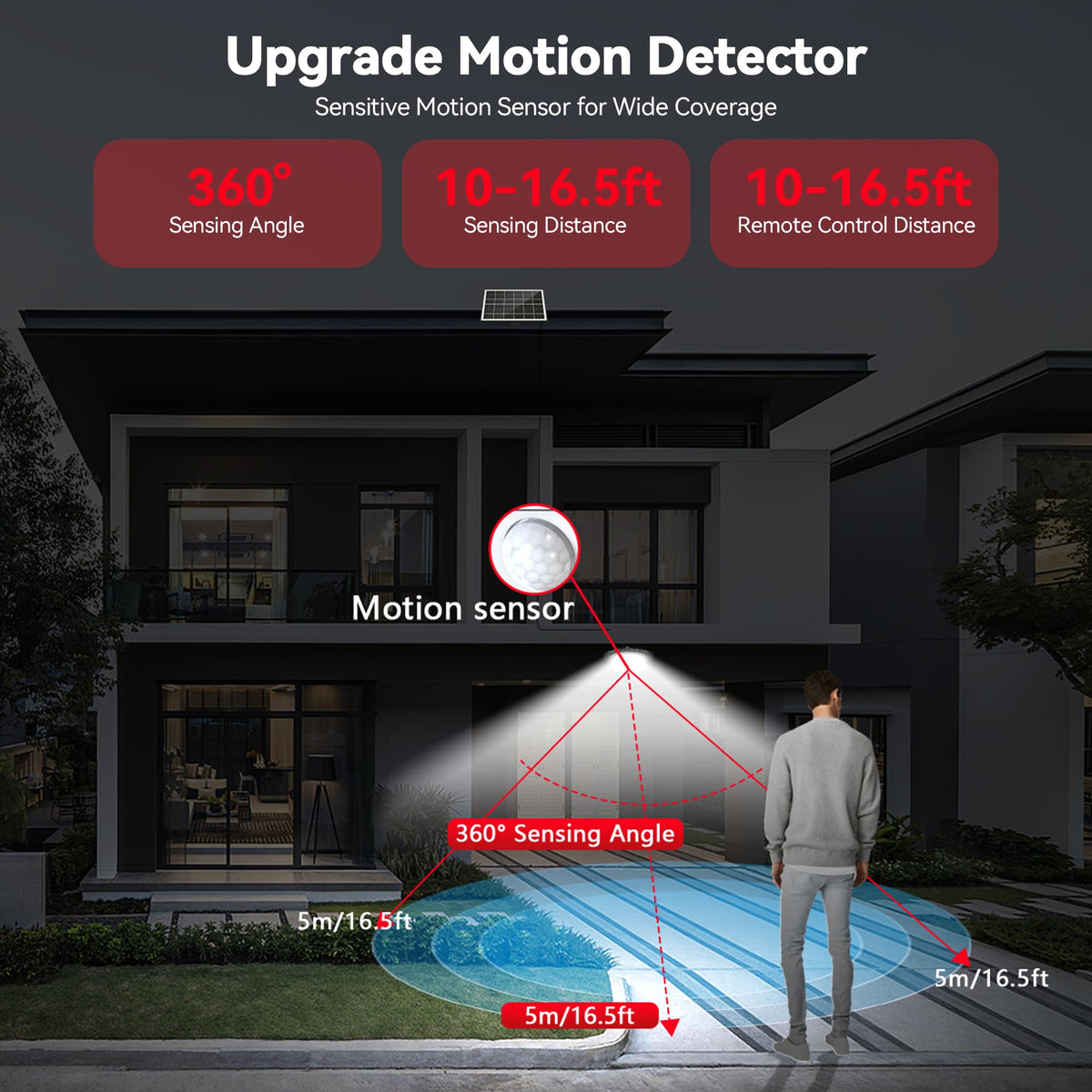Otovoda solar light remote control showcasing quick mode changes