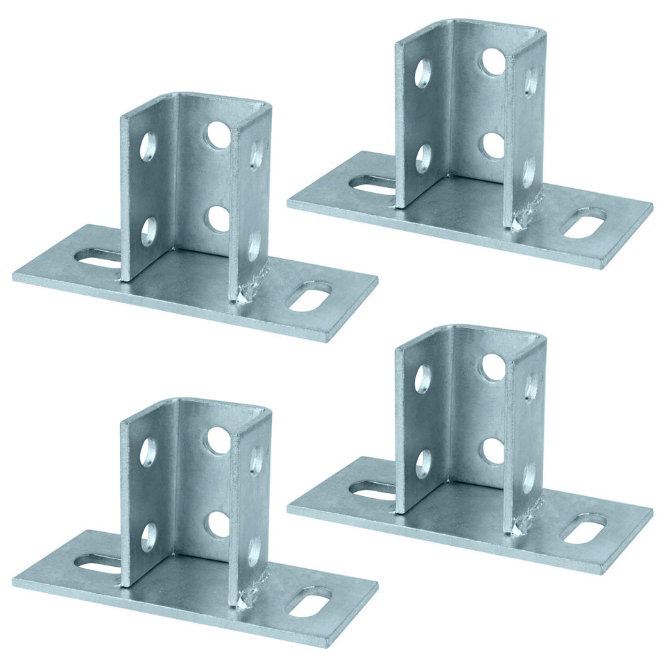 OTTFF 4 Pack 2-slot U-post base secures 1-5/8 inch square strut channel for sturdy mounting.