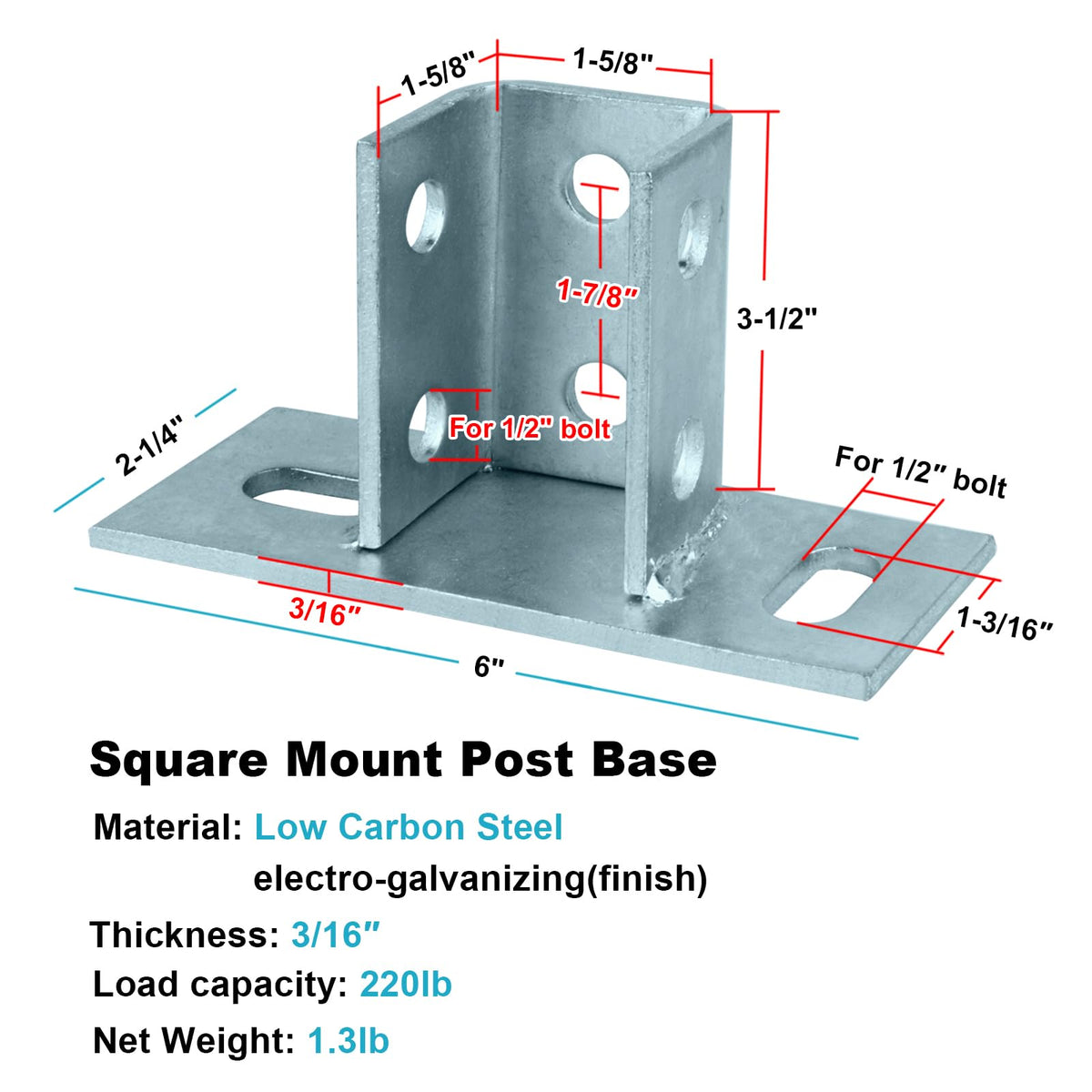 OTTFF ground-mount base highlights 6x2-25 footprint for stable outdoor installations.