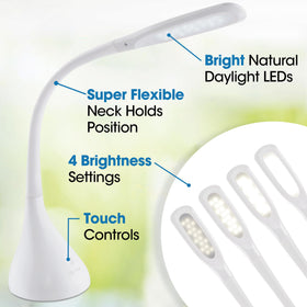 OttLite Creative Curves with four brightness settings for customizable reading light.