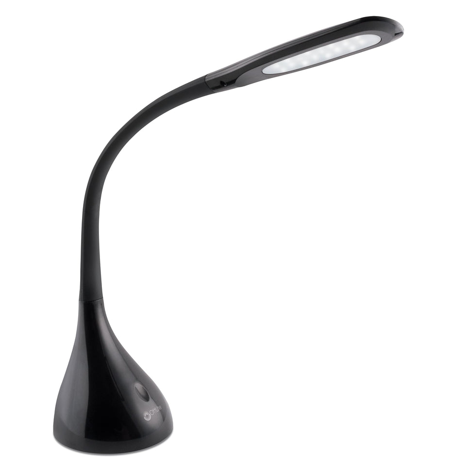 OttLite Creative Curves desk lamp tilt for precise task lighting while crafting.
