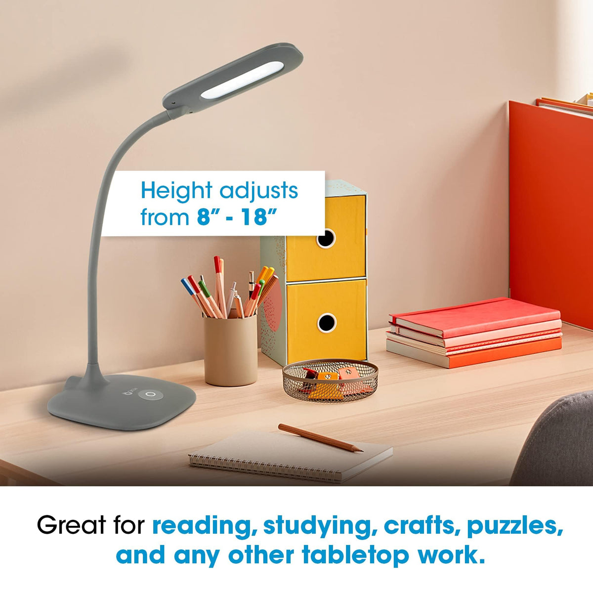 OttLite desk lamp with adjustable neck for precise task lighting