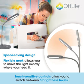 OttLite natural daylight LEDs for true color and reduced glare