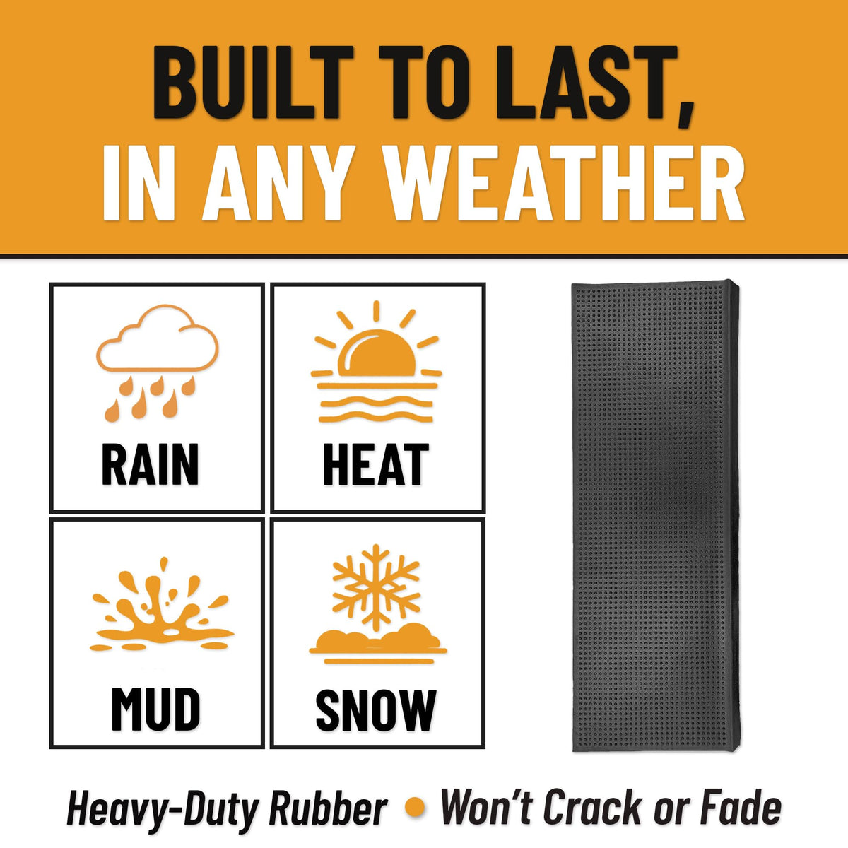 Heavy-duty rubber Ottomanson tread durable against sun and rain for outdoor use