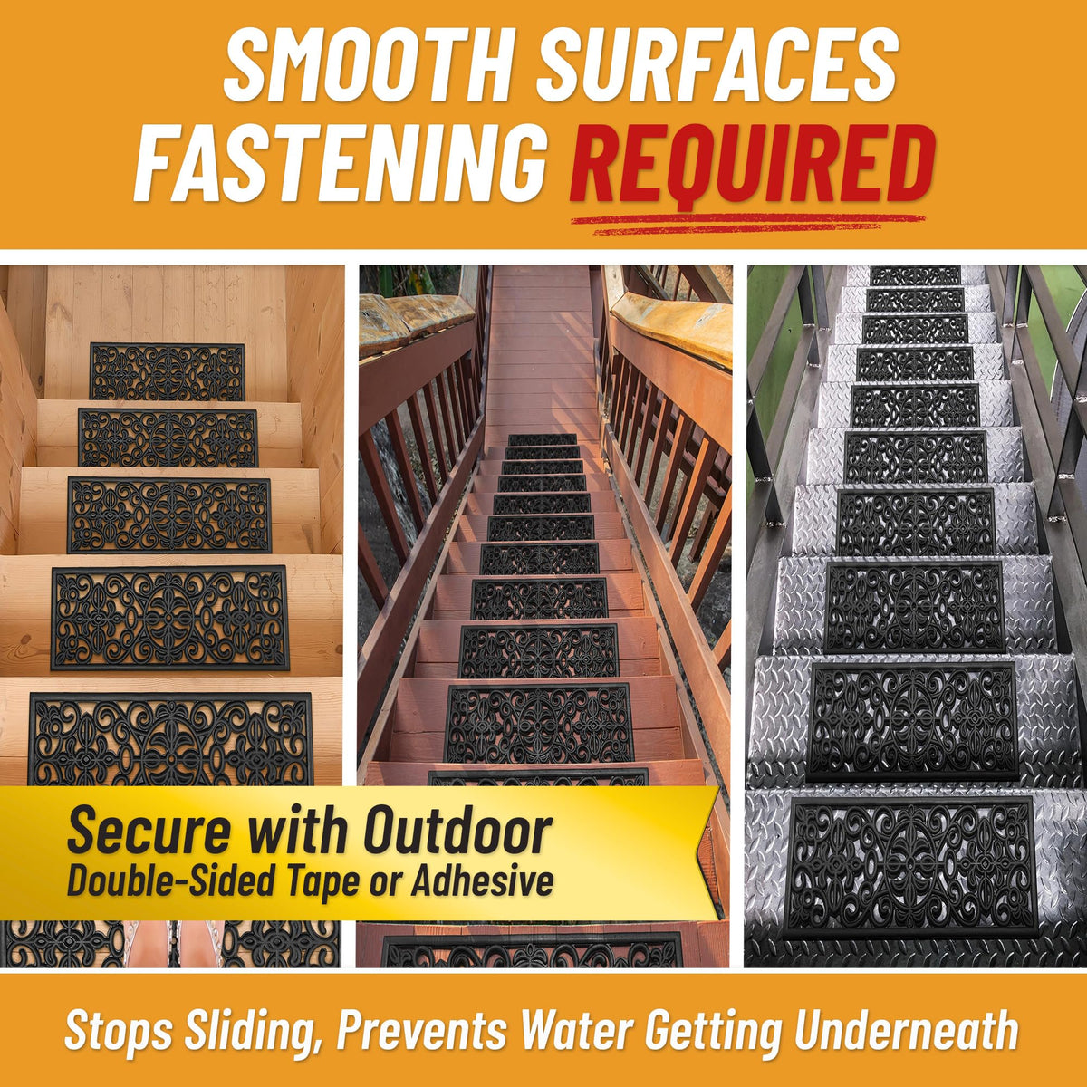 Ottomanson outdoor stair tread is easy to clean and quick to dry.