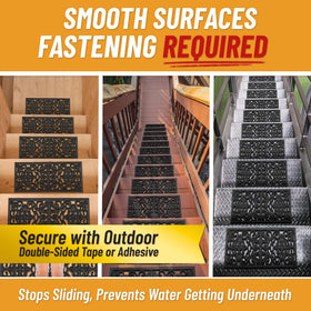 Ottomanson outdoor stair tread is easy to clean and quick to dry.