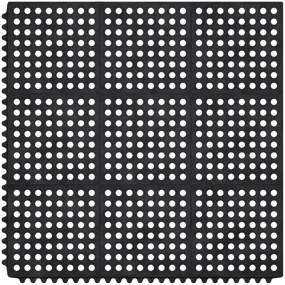 Ottomanson heavy-duty rubber floor mat with non-slip backing for safer work areas.