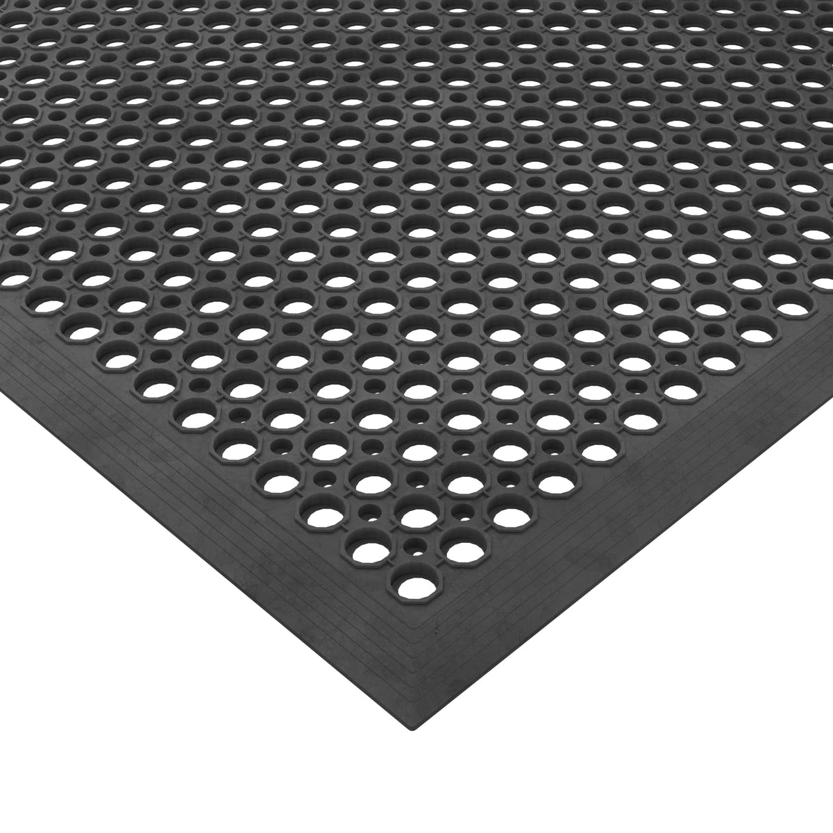 Ottomanson heavy-duty rubber floor mat shown from perimeter view for durable entry protection.
