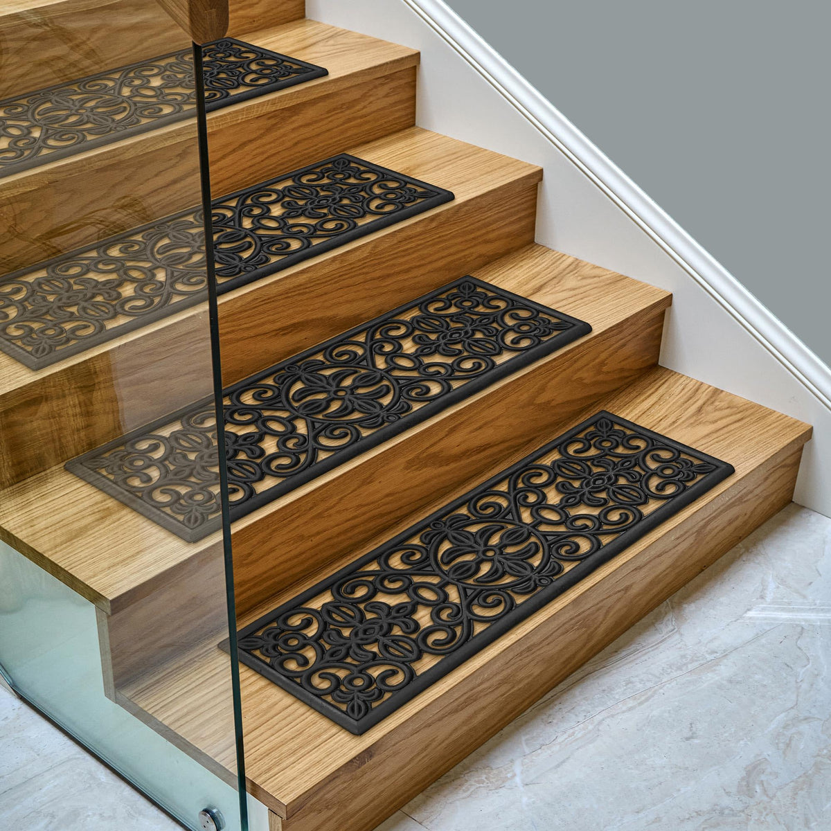 Ottomanson pack of five makes outdoor stairs safer for muddy boots and pets.