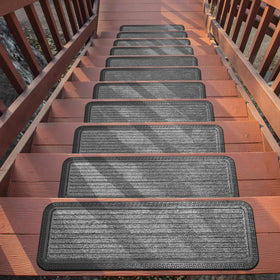 Ottomanson Outdoor Rubber Stair Treads ribbed traction for rough surfaces