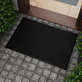 Ottomanson Rubber Ridge Doormat front view showing sturdy non-slip grip for busy entryways