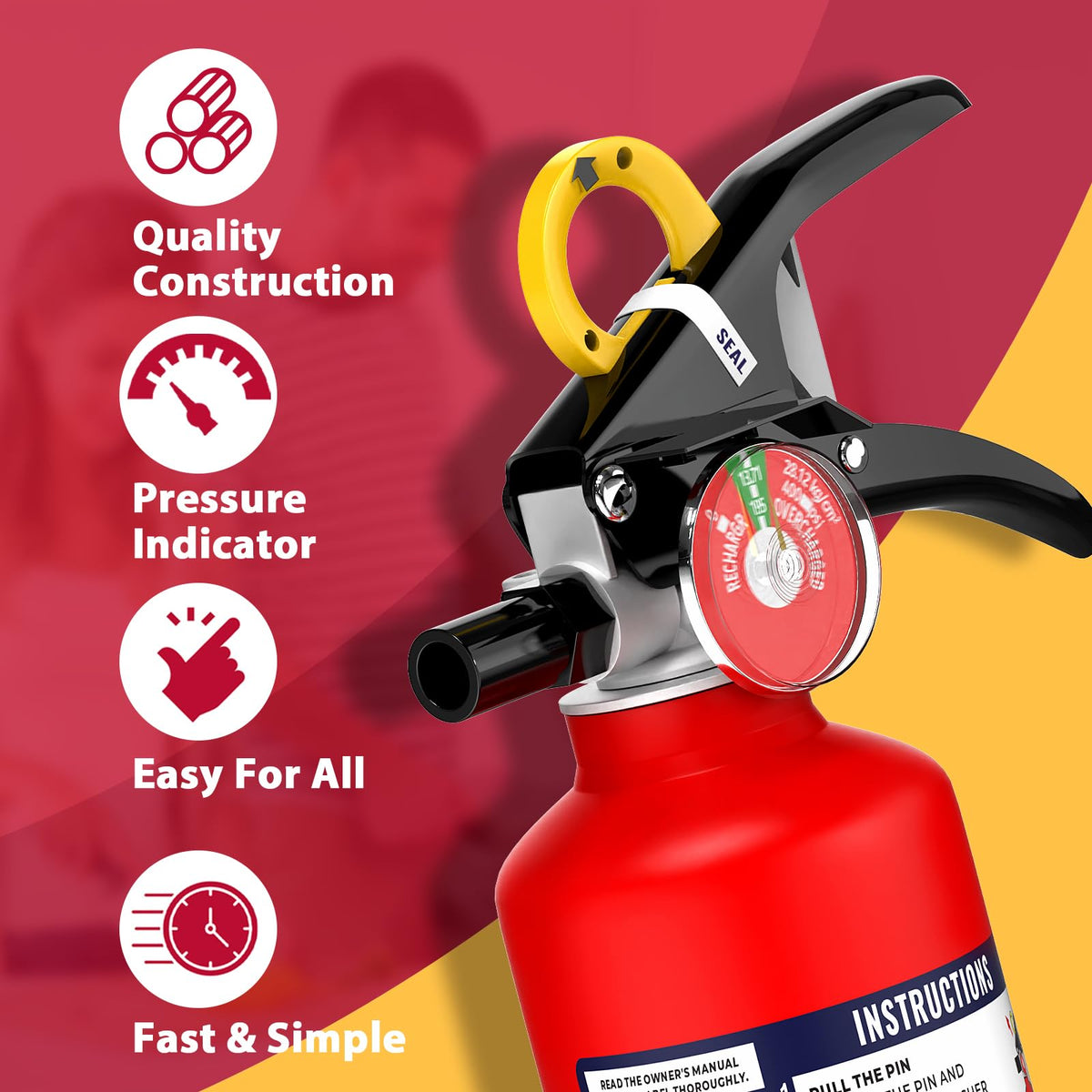 Ougist home kitchen fire extinguisher ready for everyday cooking spaces.