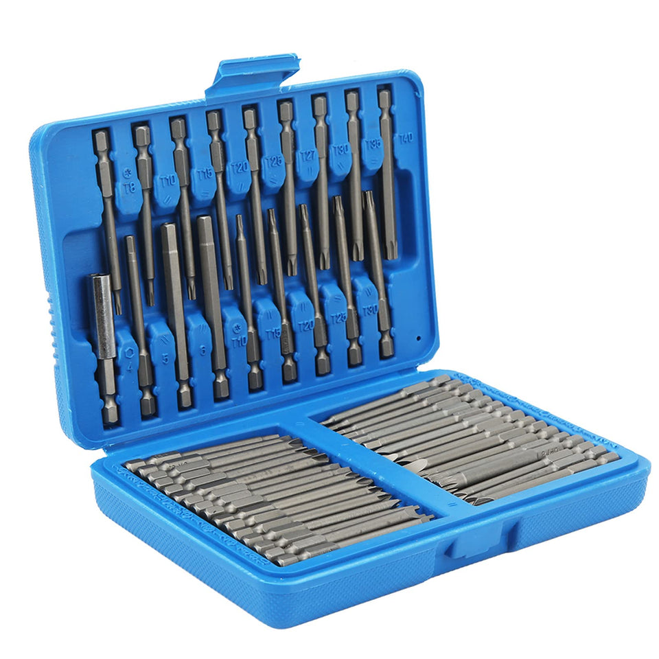 OUKENS 50pcs extra-long bit set in case for organized home repairs