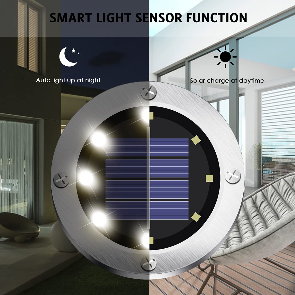 OULONGER deck solar light weatherproof for stairs and entrances.