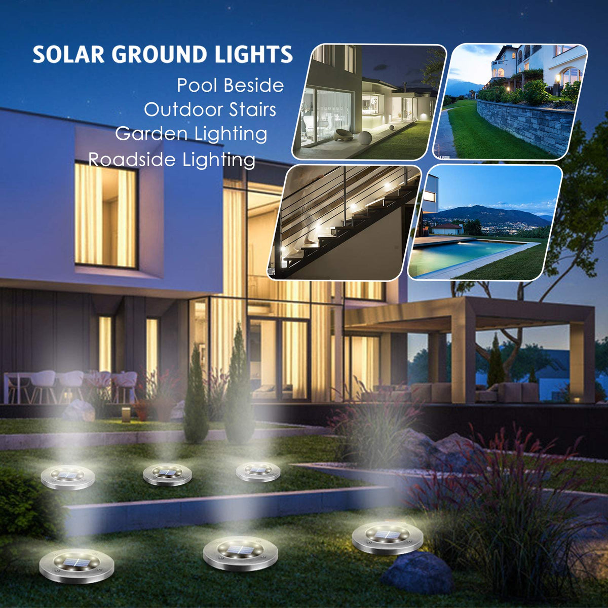 OULONGER driveway solar light sturdy stake for durable lawn lighting.