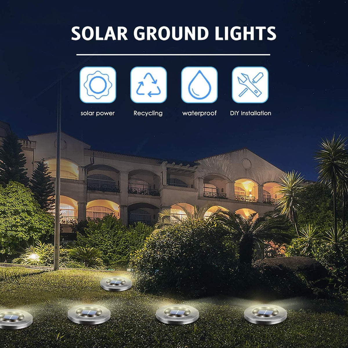 OULONGER outdoor lights auto on at night for hands-free ambiance.