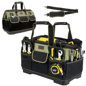 Ounic 18-inch tool bag overview highlighting rugged waterproof base for long-lasting durability.