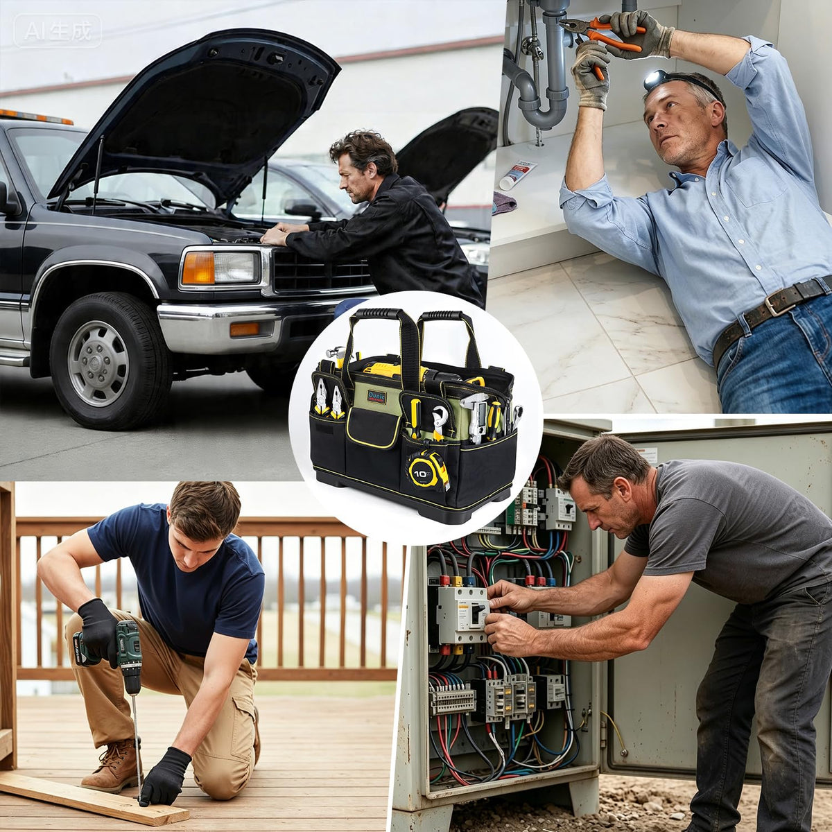 Ounic tool bag heavy-duty design handling demanding loads up to 30kg.