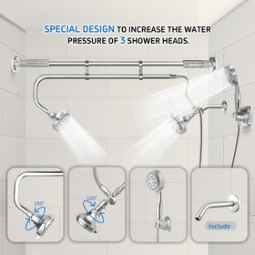OURBAOFU handheld shower head paired with dual heads for flexible rinsing
