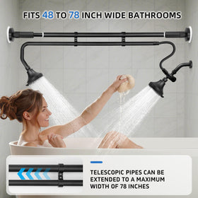 OURBAOFU tandem shower heads 180-degrees-rotating-heads enable flexible positioning.
