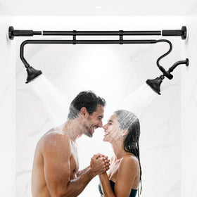 OURBAOFU tandem shower heads with dual heads for a spacious shower experience.