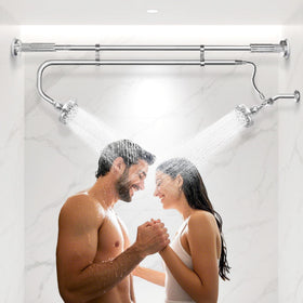 Ourbaofu tandem shower heads high-pressure system fits two users comfortably.