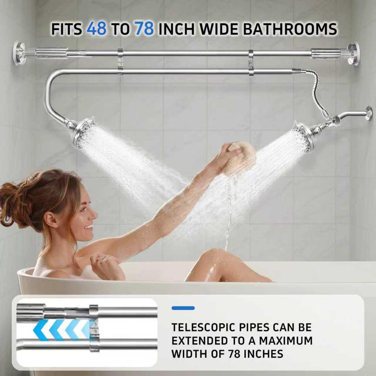 Ourbaofu 180-degree rotating heads adapt to user height for comfort.
