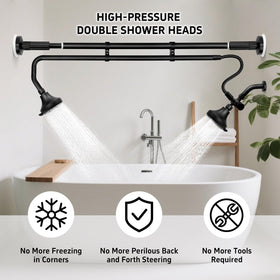 OURBAOFU tandem shower heads rust-resistant design supports everyday use.