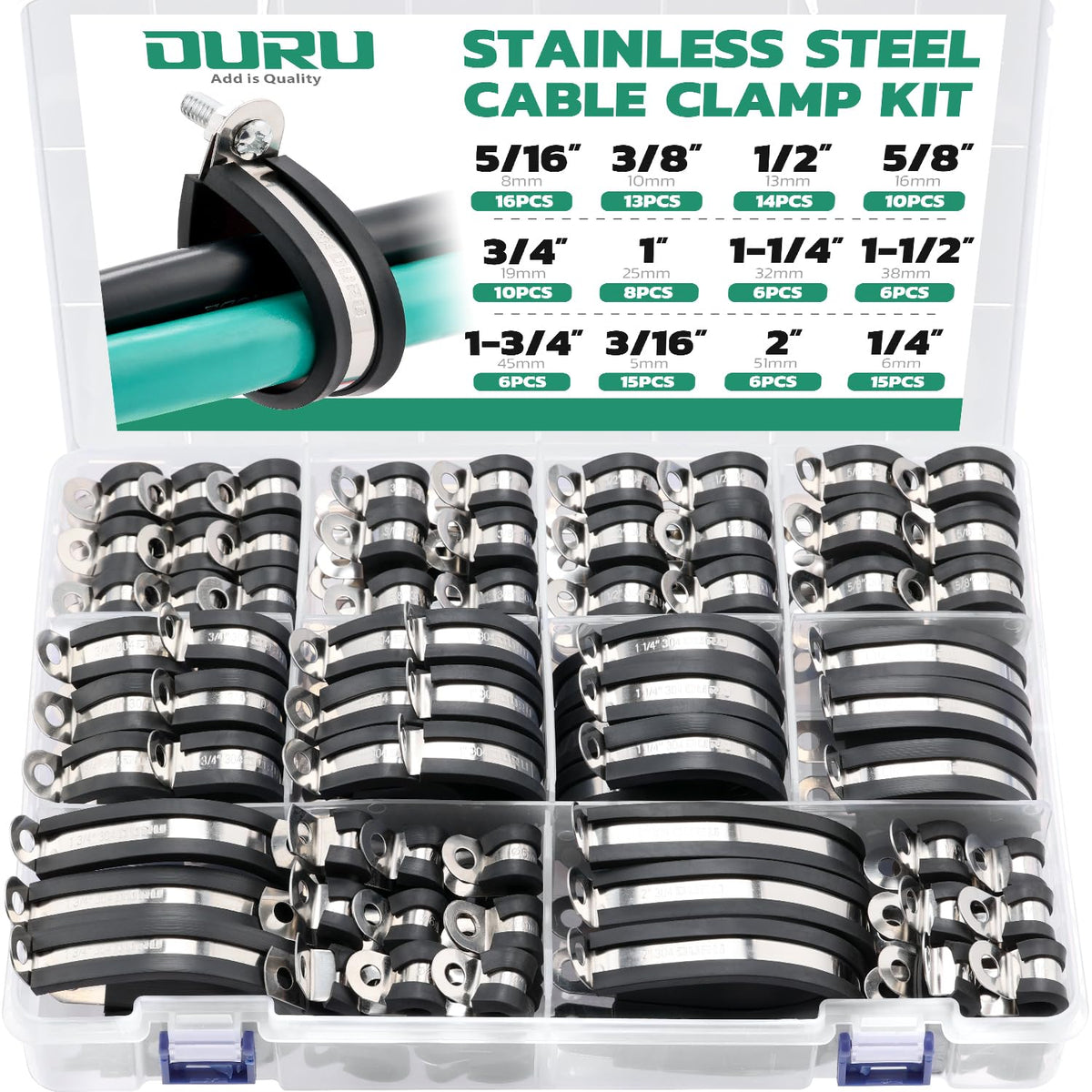 Ouru cable clamps assortment box keeps automotive wiring neatly organized for quick projects