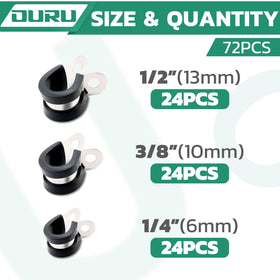 OURU cable clamps sizes 6mm, 10mm and 13mm for versatile wiring.