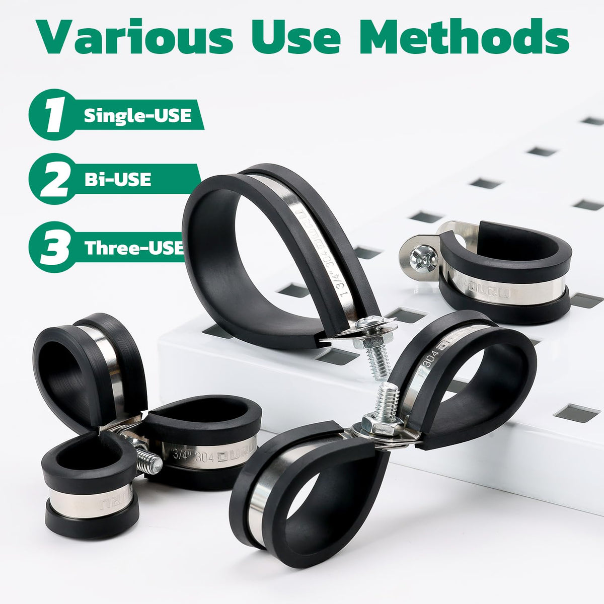 Ouru durable metal strap clamps provide secure support for pipes and cables