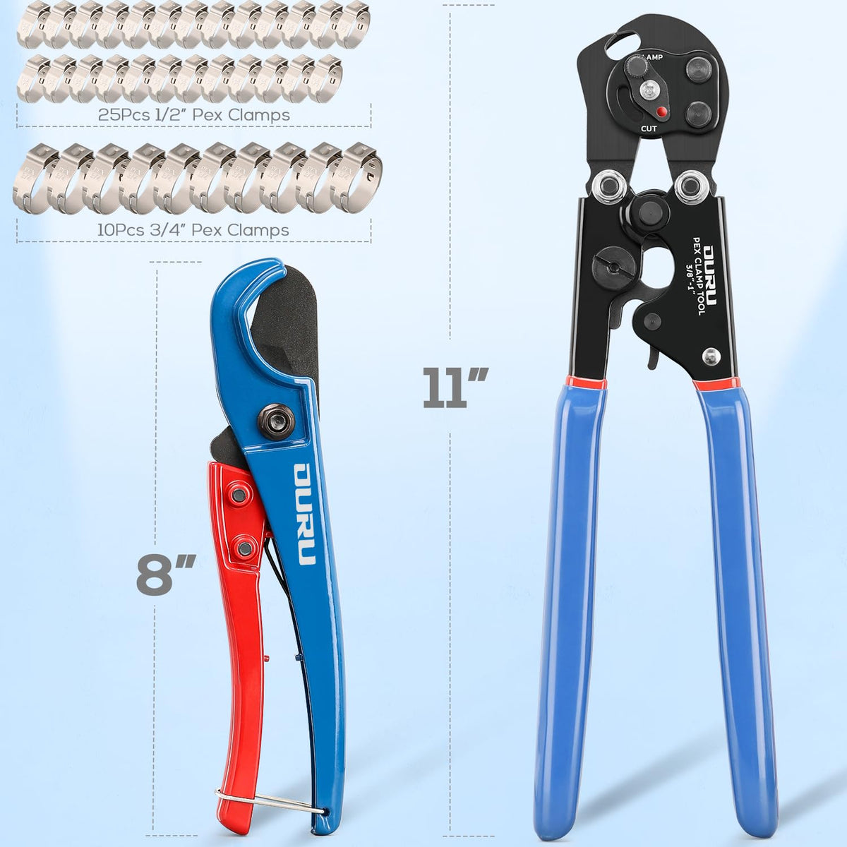 OURU 360 degree PEX connection crimp for leak resistant joints