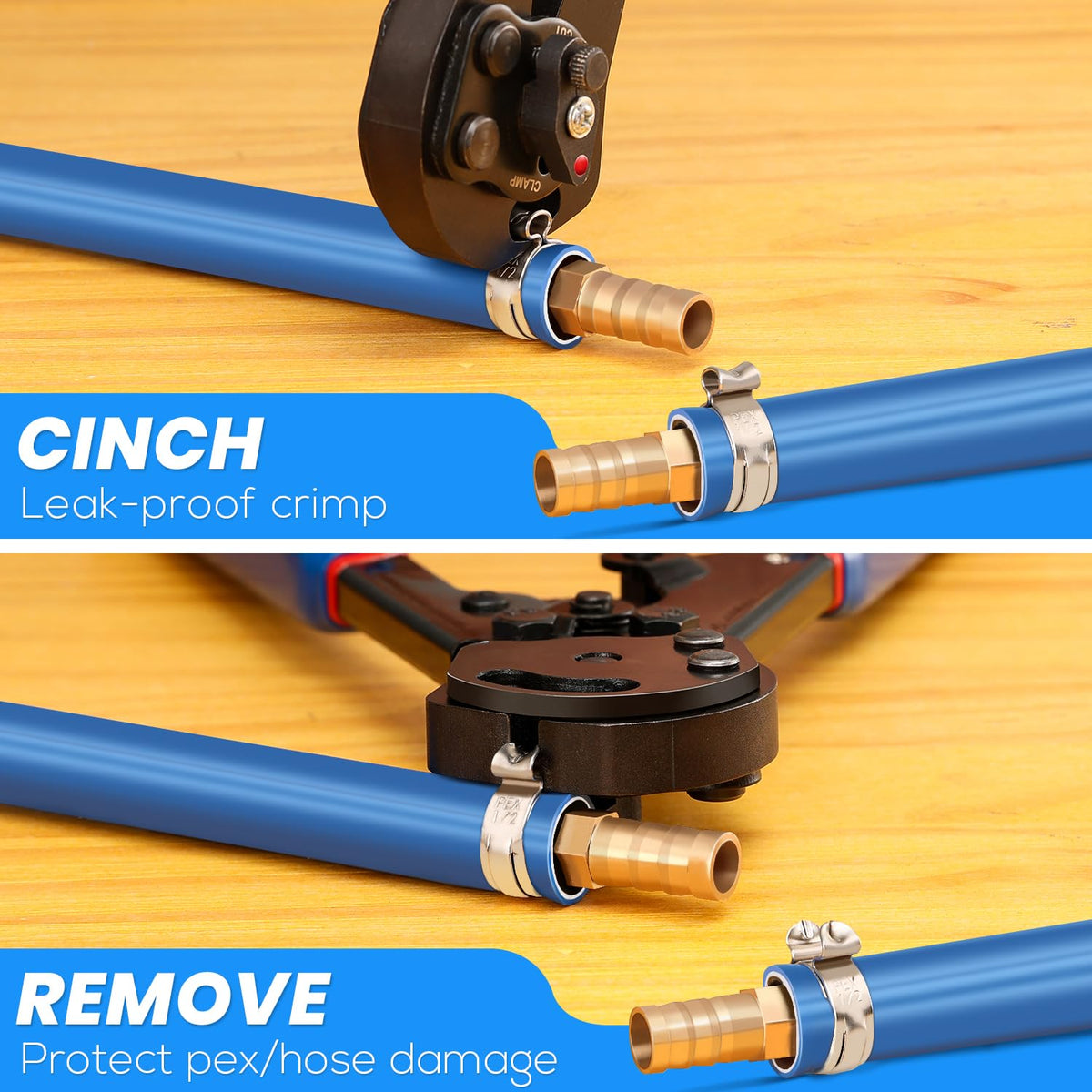 OURU PEX tool with ergonomic non slip grip for comfortable handling