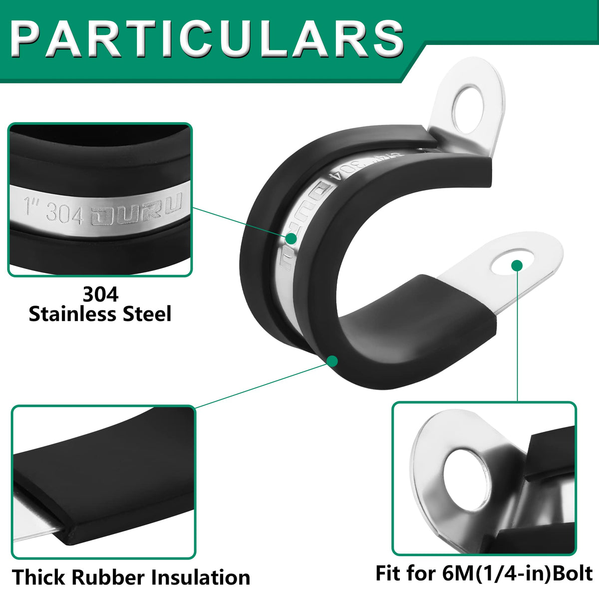 OURU rubber cushioned insulated clamps protect wires and pipes from vibration