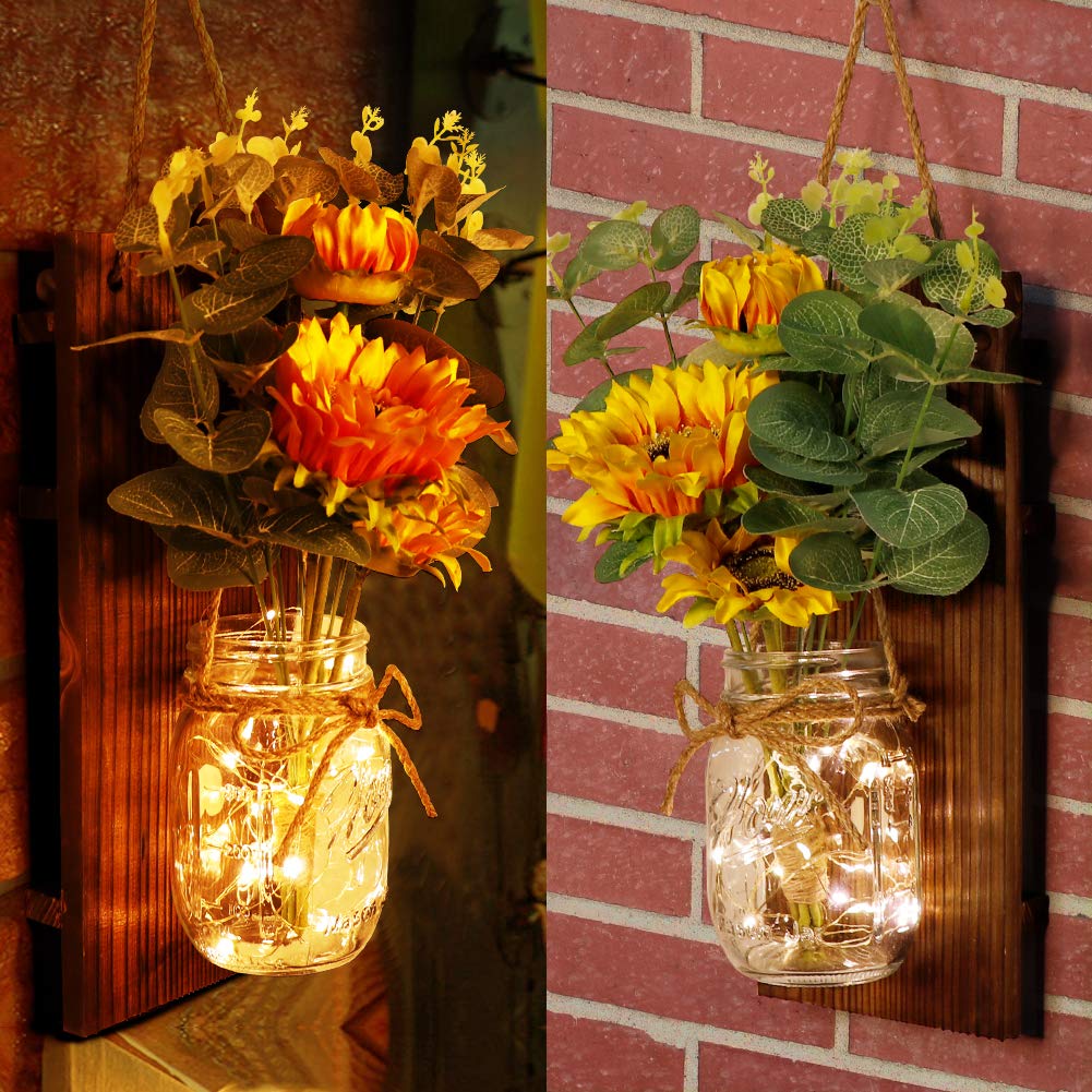 OurWarm dining room and kitchen decor with sunflower glow for soft lighting.