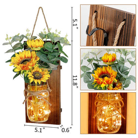 OurWarm giant sunflower mason jar accents brighten spaces with cheerful focal points.