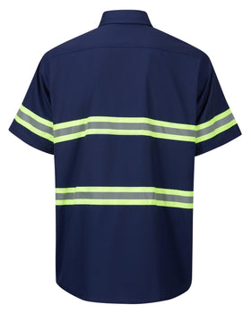 Ousafeve Class 3 Navy Hi-Vis durable workwear in action