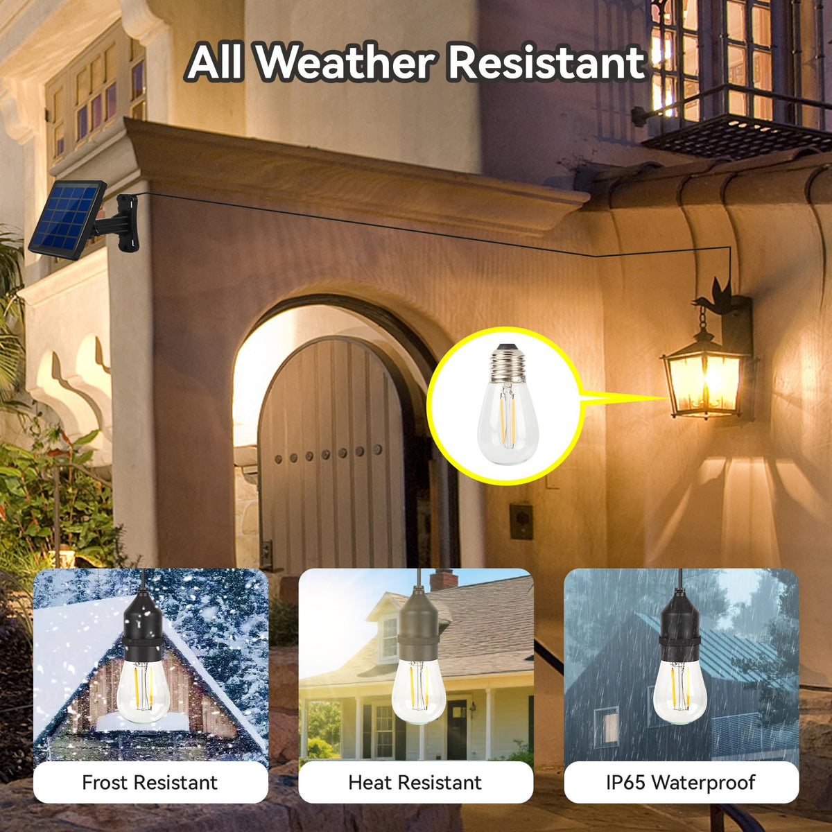 Ousam Led 9.8ft panel cable allows flexible sun placement.