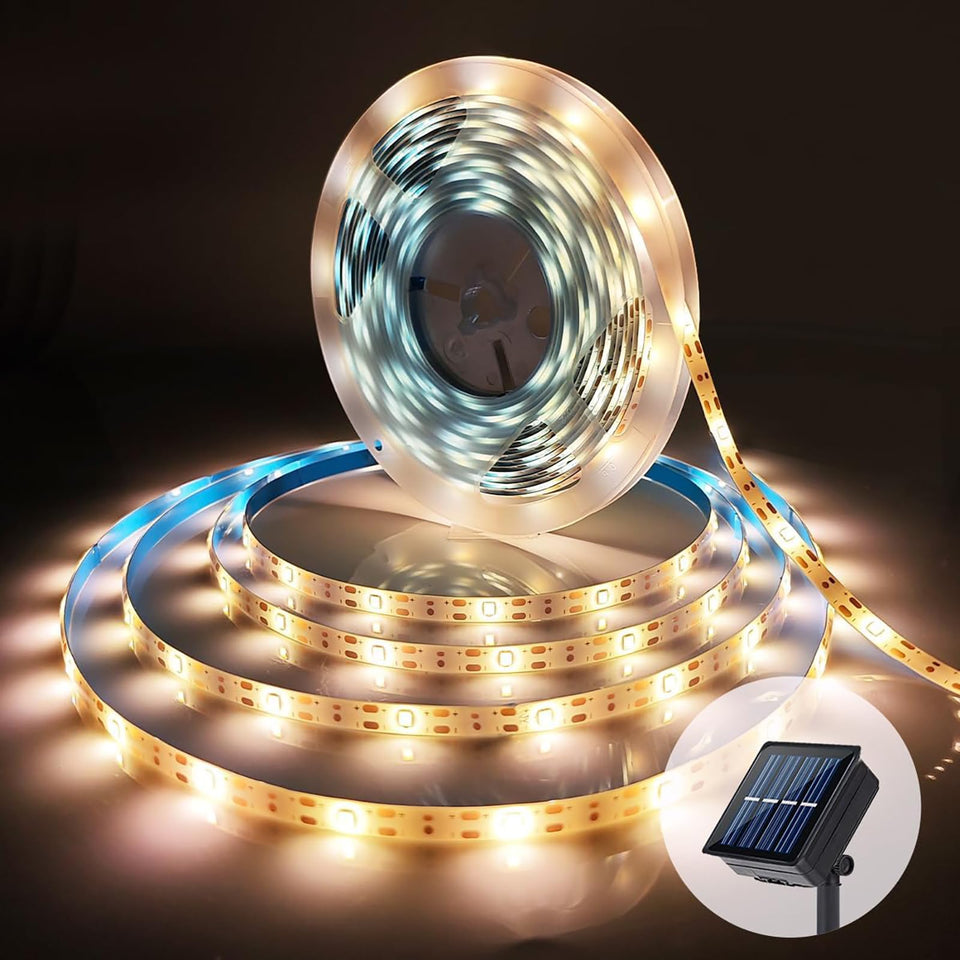 Ousam Led solar strip lights outdoor 10ft provide warm ambient lighting for patios