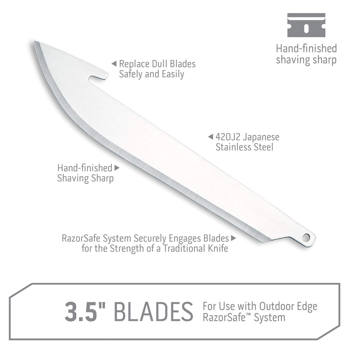Outdoor Edge 350 Series-compatible blades ready for quick changes