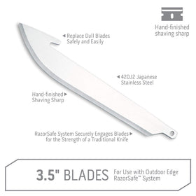 Outdoor Edge 350 Series-compatible blades ready for quick changes