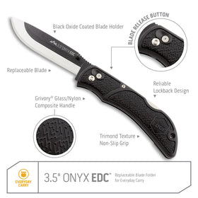 Outdoor Edge Onyx compact edc design for everyday carry.