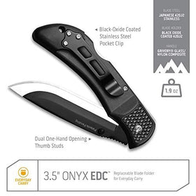 Outdoor Edge Onyx ideal for outdoors, hunting, and DIY projects.